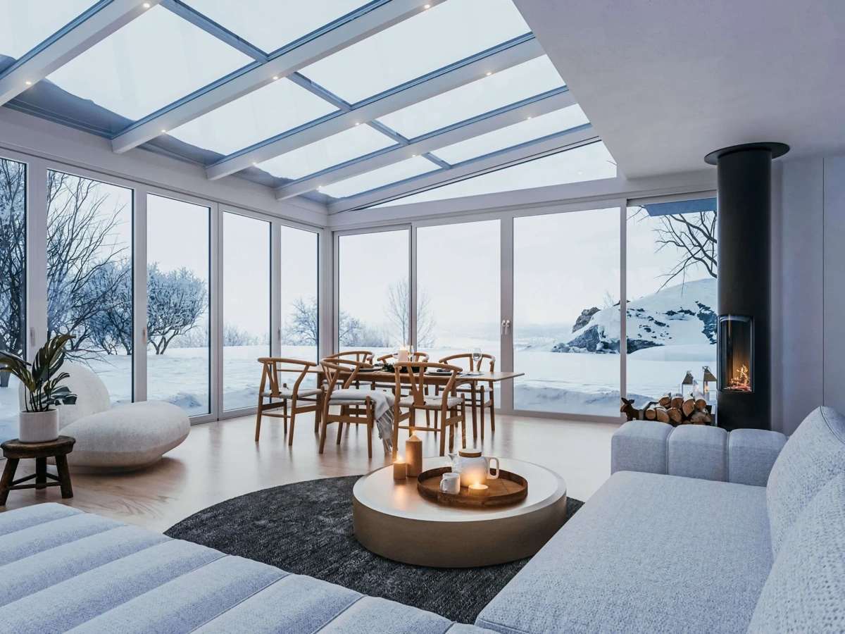 Wintergarten Konzept in der Ausstellung MM Sonnen- und Wetterschutztechnik